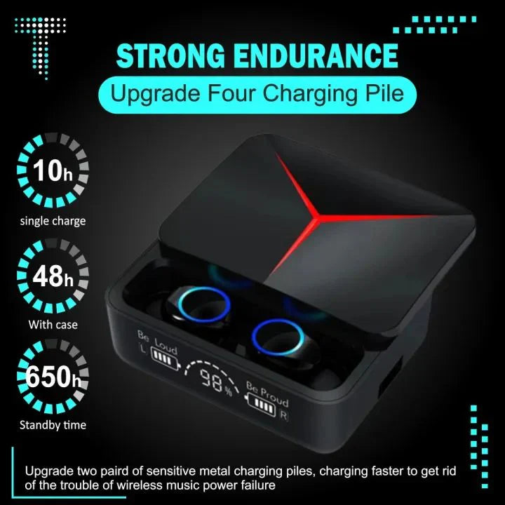 M90 PRO EARBUDS TWS BLUETOOTH 5.2 HEADPHONES TOUCH CONTROL EARPHONES LED DISPLAY HEADSET 9D HIFI QUAILTY