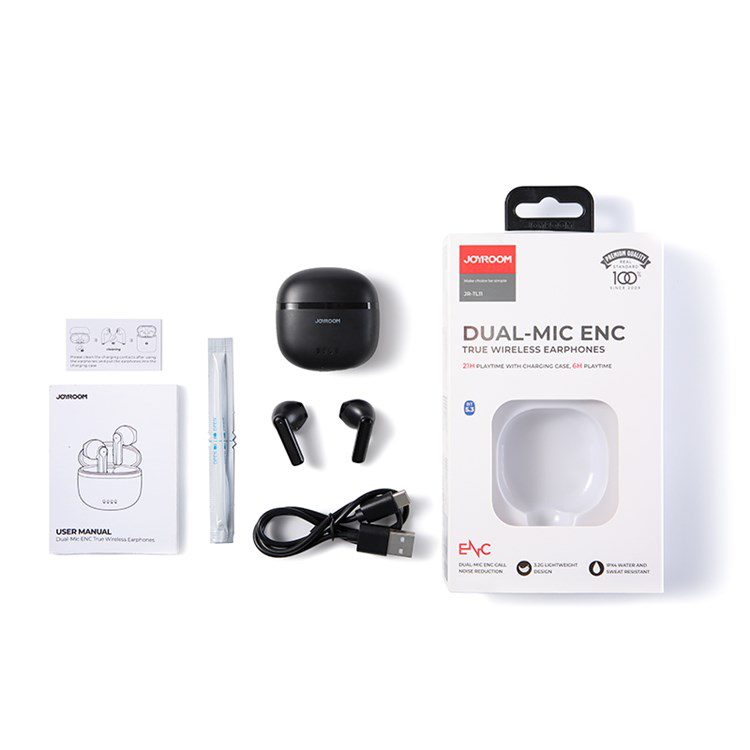 JOYROOM JR-TL11 Dual-Mic ENC True Wireless Earphones Black