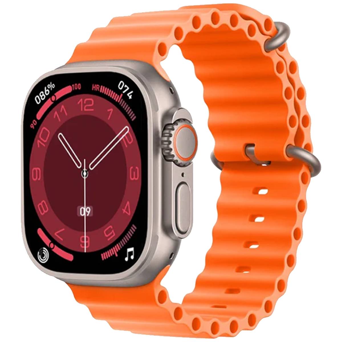 V200 NEW FASHION ULTRA 2.2 LARGE SCREEN IP68 WATERPROOF SPORT SMART WATCH WITH WearFit pro APP ORANGE