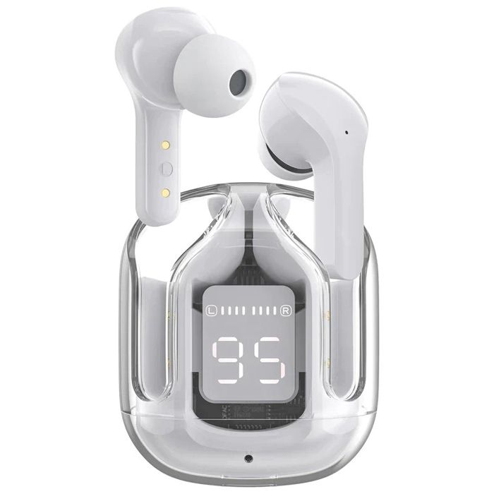 AIR 31 TWS ORIGINAL WITH BIG PACKING TRANSPARENT EARBUDS BLUETOOTH 5.3V White (Original)