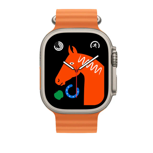 2.2 INCH X8 ULTRA MAX WITH COMPASS SMART WATCH SERIES 8 NFC ALWAYS-ON DISPLAY & WIRELESS CHARGING WITH WEARFIT PRO APP ORANGE