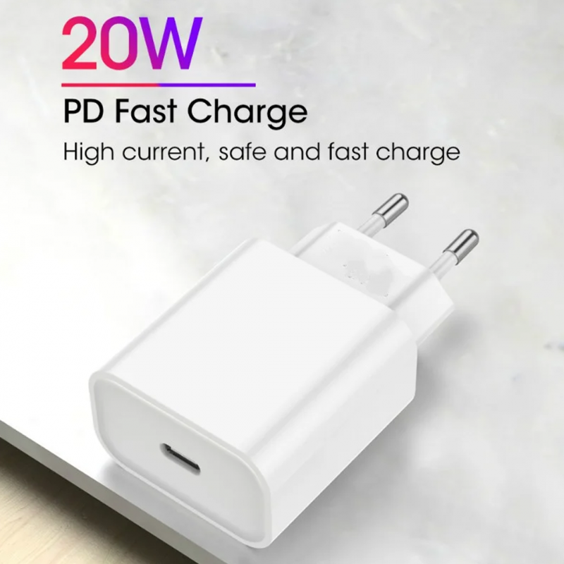 Iphone Usb-c Pd 20w Power Adapter Charger 2 Pin (eu Pin)