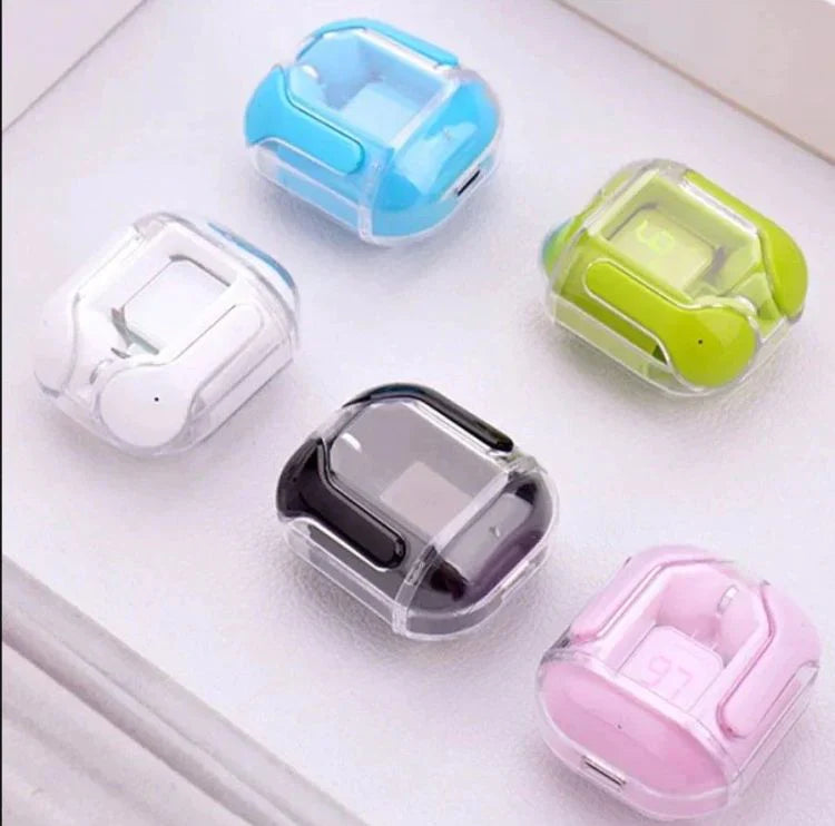 AIR 31 TWS ORIGINAL WITH BIG PACKING TRANSPARENT EARBUDS BLUETOOTH 5.3V Pink (Original)