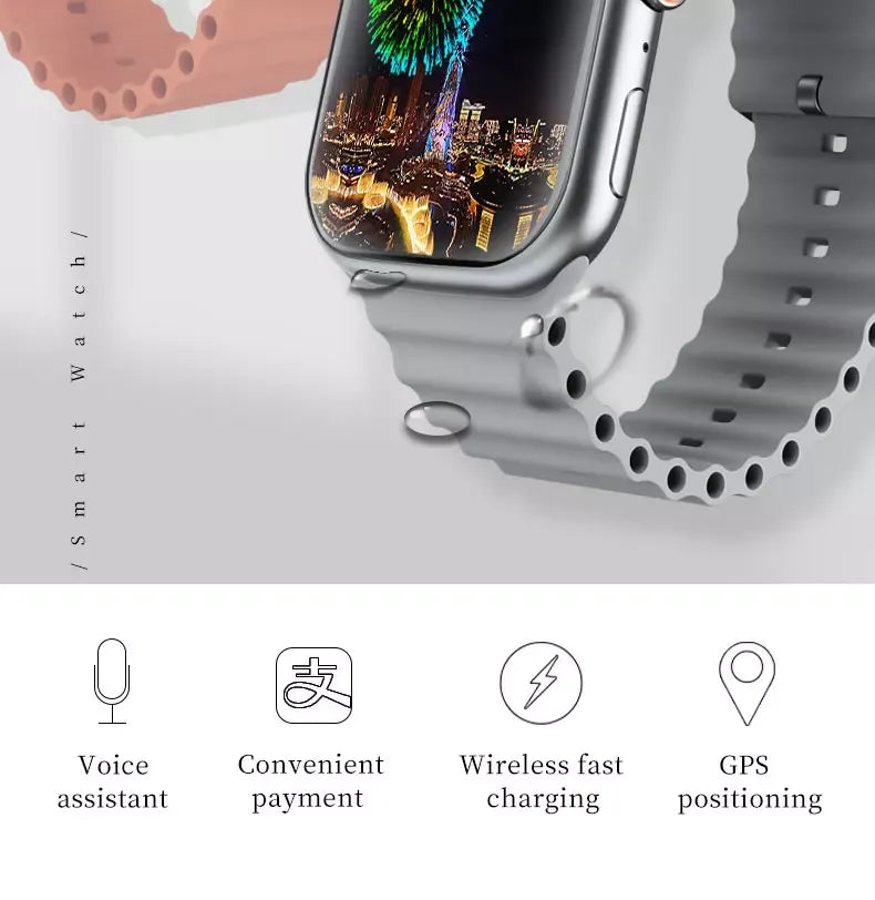 V200 NEW FASHION ULTRA 2.2 LARGE SCREEN IP68 WATERPROOF SPORT SMART WATCH WITH WearFit pro APP GREY